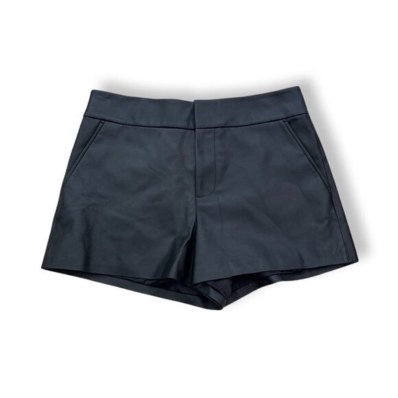Alice + Olivia classics black leather mini shorts size 14